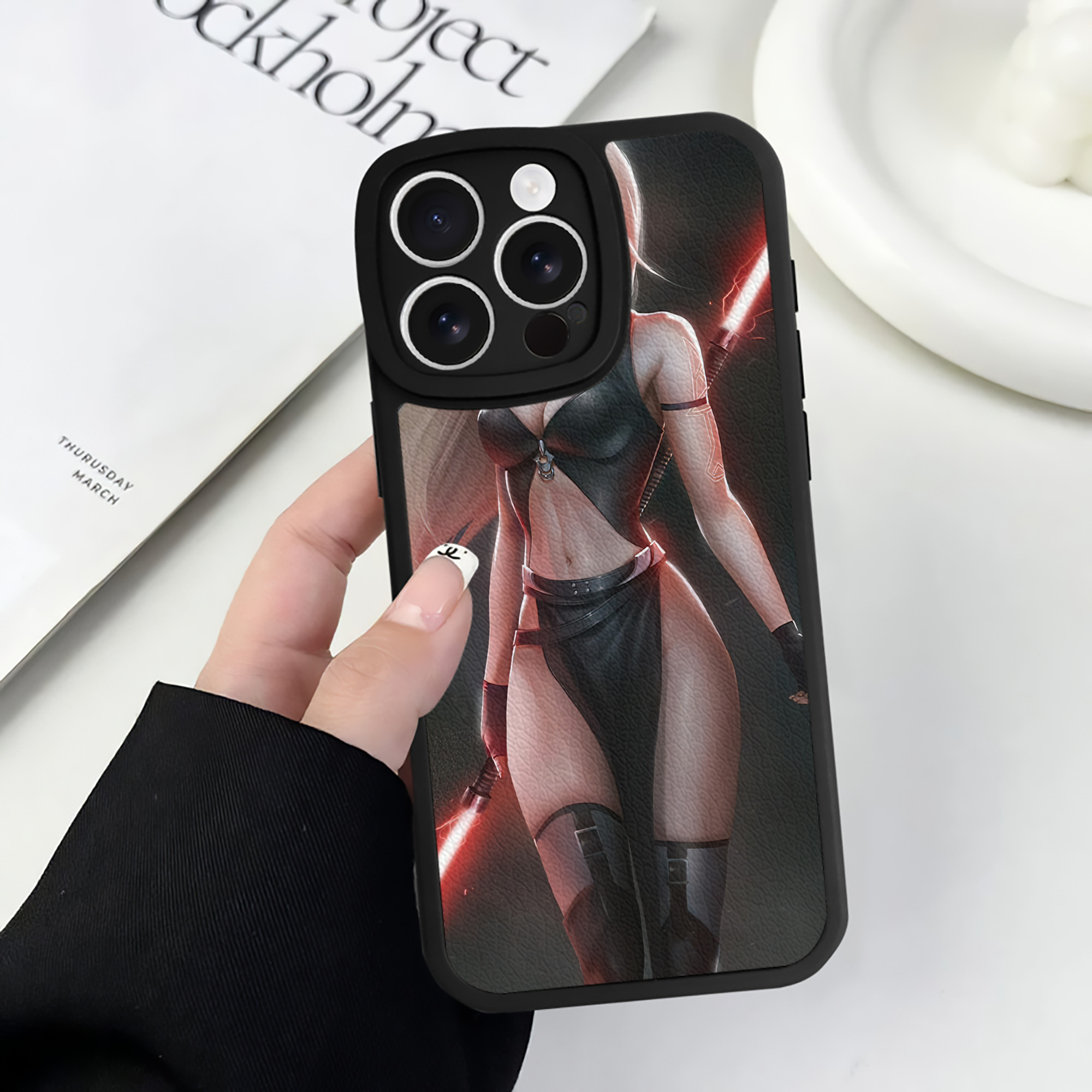 （画像用） スター・ウォーズ Star Wars 【iPhone 16シリーズ対応】シリコンスマホケース（レザー調） 材質：シリコン